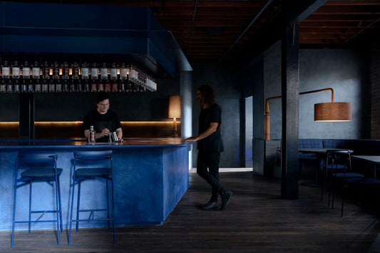 Interior shot of the Four Pillars Sydney gin bar, Eileen's bar. 