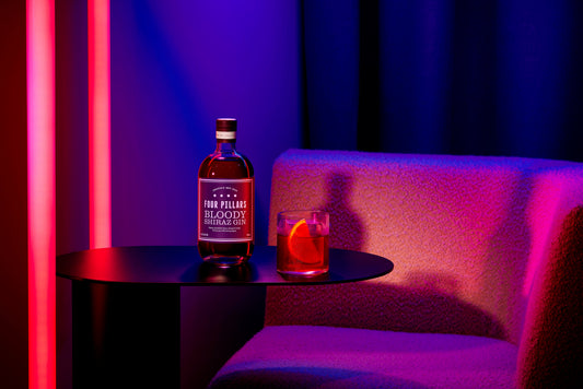 A Negroni cocktail made with Four Pillars Bloody Shiraz Gin